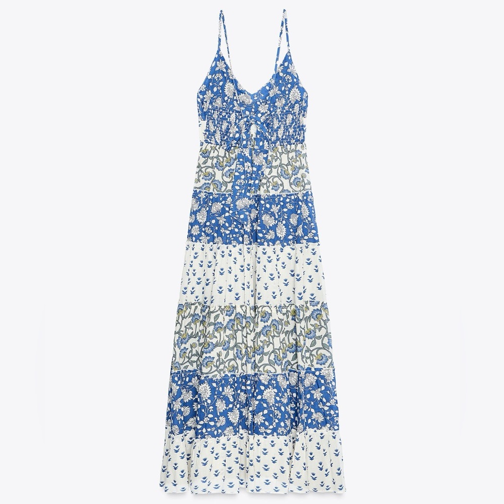 ZARA PATCHWORK PRINT PANEL DRESS MEDIUM EUC - image 6